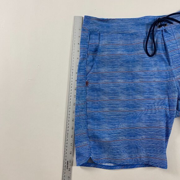 Rhone Board Shorts Mens Size 38 Swim Trunks Blue Striped - Picture 12 of 14